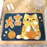 Gaeaspace  -  Kawaii Shiba Inu Cat Bear Bathroom Entrance Door Mat Cute Plush Bath Mug Doormat Home Non-slip Indoor Outdoor  Kitchen Carpet