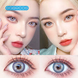 Gaeaspace  -   Siam Blue Colored Contact Lenses soft for eyes small Beauty Pupil myopia prescription degree yearly natural new big