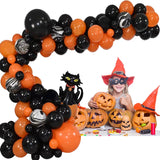 Gaeaspace  -  100Pcs/set Halloween Decorations Balloons Garland Kit Black Orange Latex Globos Balloon Arch for Halloween Party Decor Supplies