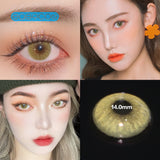 Gaeaspace  -   Wine Yellow Colored Contact Lenses soft for eyes small Beauty Pupil myopia prescription degree yearly natural new big