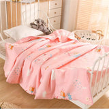 Gaeaspace  -  New Muslin Cotton Children Quilt Blanket With Polyester Fiber Filling Summer Light Washable Kids Baby Sleeping Blanket Quilt