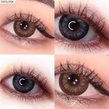 Gaeaspace  -  2pcs/pair 4 Tone Colored Eye Contact Lenses 0-800 Degrees Year Toss Beautiful Eye Color Lens