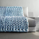 Gaeaspace  -  Hand Chunky Knitted Blanket Fashion Chunky Hand-Woven Coarse Carpet Blanket Home Textile Knitted Soft Blanket