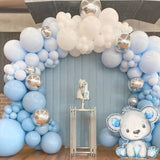 Gaeaspace  -  114 Pcs Of White Blue 4D Aluminum Foil Balloon Garland Arch Set Wedding Baby Shower Boy Girl Birthday Party Decoration Supplies