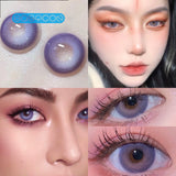 Gaeaspace  -   Laser Purple Colored Contact Lenses soft for eyes small Beauty Pupil myopia prescription degree yearly natural new big