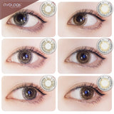 Gaeaspace  -  2pcs/pair Cream Lenses 2 Tone Series Contact Lenses Colored Lenses for Eyes Eye Color Lens Yearly Use (DIA:14.5mm)