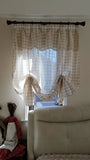 Gaeaspace  -  American Plaid Curtains with Valance Cotton Linen Kitchen Short Curtains High Quality Roman Curtains Rural Grid Window Drapes