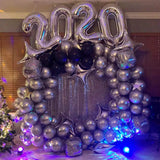 Gaeaspace  -  139pcs Black And Silver Balloons Garland Arch Set With 4D Disco Aluminum Foil Balloon For Music Festival Birthday Wedding Party