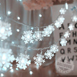 Gaeaspace  -  Happy New Year  White Snowflake LED Light Merry Christmas Decorations For Home  Christmas Tree Ornament Xmas Navidad Gifts