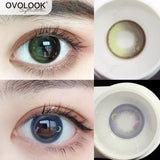 Gaeaspace  - 2pcs/pair Beauty Lenses Colored Lenses for Eyes Comestic Color Contact Lenses Green Violet Prescription Lens Yearly Use