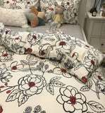 Gaeaspace  -  Sweet romantic flower bedding set,pastoral single double cotton twin full queen home textile bed sheet pillow case quilt cover