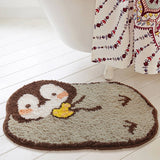 Gaeaspace  -  Lovely Penguin Bathroom Mat Tufted Carpet Area Rug Animal Bathmat Floor Tub Side Absorbent Anti Slip Pad Doormat Home Decor