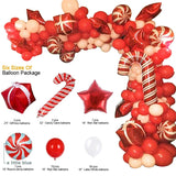 Gaeaspace  -  142 Pcs/set Christmas Red White Balloon Garland Arch kit Red Candy Gift Box Star Balloons Decoration Christmas Supplies