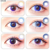 Gaeaspace  -  2pcs/pair 6 Tone Lenses Colorful Contact Lenses Colored Lenses for Eyes 24 Degrees Yearly Use Eye Color Lens Eye Contact