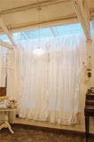 Gaeaspace  -  Brand New Pure Cotton Curtains with Valance for Girl's Bedroom Handmade Princess Ruffle Cortinas Eco-friendly  Whtie Curtains