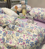 Gaeaspace  -  Sweet romantic flower bedding set,pastoral single double cotton twin full queen home textile bed sheet pillow case quilt cover