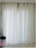 Gaeaspace  -  Fashion Princess White Blackout Curtains for Living Room Korean 3 Layers Fairy Sheer Drapes for Girls' Bedroom Home Deco Fabrics