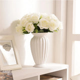 Gaeaspace  -  Modern Minimalist Europe Style Ceramic Flower Vase Ornaments Creative Tabletop Flower White Vase Home Christmas Decoration