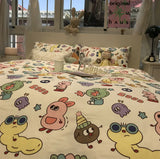 Gaeaspace  -  Cute cartoon bedding set kid teen,colorful single double cotton twin full queen home textile bed sheet pillow case quilt cover