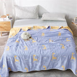 Gaeaspace  -  20 Designs Three Sizes Six Layers Gauze Cotton Blanket Hot Style AB Version Muslin Cotton Kids Cover Bedding Quilt Bedspread