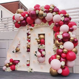 Gaeaspace  -  92pcs Red Pink Metal Rose Red Balloon Garland Arch Kit Gold Latex Balloons Baby Shower Birthday Party Wedding Decoration Props