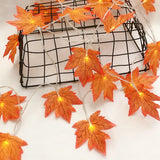 Gaeaspace  -  2/3/6M Christmas Decoration Artificial Maple Leaf Leaves LED Light String Lantern Garland Home Party DIY Deco Halloween New Yea