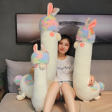 Gaeaspace  -  70cm/100cm/130cm Cute Big Size Alpaca Long Sleep Pillow Stuffed Soft Animal Alpaca Plush Toy Bed Sleep Throw Pillow Cushion