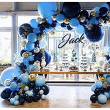 Gaeaspace   -  1 Set Of Navy Blue White Silver Confetti Balloon Garland Arch kit Baby Shower Birthday Boy Party Wedding Anniversary Decorations