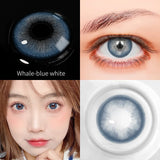 Gaeaspace  -  1 Pair(2pcs) Latest Lenses Natural Beauty Colored Lenses Eye Contact Lenses for Myopia Prescription Blue Green Eyes Lens