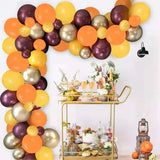 Gaeaspace  -  102Pcs Yellow Orange Gold Autumn Theme Thanksgiving Halloween Pumpkin Balloons Garland Kit Globos Wedding Birthday Party Decor