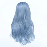 Gaeaspace  -  Long Wavy Cosplay Synthetic Wigs Blue With Bangs for Women Cos Party Lolita Wig