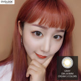 Gaeaspace  -  2pcs/pair Cream Lenses 2 Tone Series Contact Lenses Colored Lenses for Eyes Eye Color Lens Yearly Use (DIA:14.5mm)