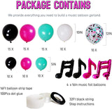 Gaeaspace  -  Music Party White Red Difenni Blue Confetti Balloon Music Note Aluminum Foil Balloon Garland Arch Set Birthday Party Decorations