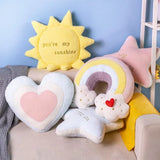 Gaeaspace  -  Washable Sky Cloud Star Sun Rainbow Pillow Stuffed pink Star Lollipop Heart Girly Sofa Back Cushion Sweet Gift gift for Her