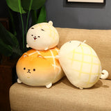 Gaeaspace   -  Cute Shiba Inu Plush Toy Fat Shaped Dog Doll Stuffed Fluffy Pineapple Bread Shiba Inu  Pillow Cushion Kids Toys Birthday Gift