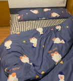 Gaeaspace  -  Cute cartton blue duck bedding set kid teen man boy,cotton twin full queen King home textile bed sheet pillow case quilt cover