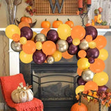 Gaeaspace  -  102Pcs Yellow Orange Gold Autumn Theme Thanksgiving Halloween Pumpkin Balloons Garland Kit Globos Wedding Birthday Party Decor