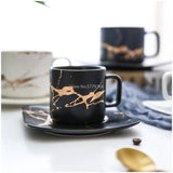 Gaeaspace  -  Marble Coffee Cup, Black and White Cup and Saucer Cup. High Quality Coffee Cup, Coffee Set, Coffee Saucer Cup