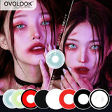 Gaeaspace  -  2pcs/pair 10 Tone Halloween Cosplay Cometic Lenses Multicolored Colored Contact Lenses Anime Lenses Eye Color Lens Red