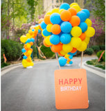 Gaeaspace  -  129 Pcs DIY Party Balloon Garland Arch Kit Yellow Orange and Blue Balloons Wedding Birthday Graduation Anniversary Decoration