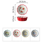 Gaeaspace  -  Nordic Simple Hand-painted Ceramic Salad Cake Bowl Colorful Porcelain Soup Fruit Bowl Lace Rice Dessert Snack Bowl Tableware