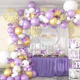 Gaeaspace  -  122 Pcs White Purple 18 Lnch 12 Lnch Confetti Balloon Garland Arch Set Party Wedding Baby Gift Birthday Decoration Background