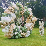 Gaeaspace  -  271 Pcs Of Retro Avocado Green Apricot Balloon Garland Arch Set Baby Shower Wedding Birthday Party Proposal Decoration backgroun