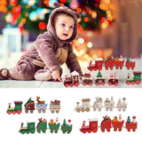 Gaeaspace  -  Wooden/Plastic Train Christmas Ornament Merry Christmas Decoration For Home Xmas Gifts Noel Natal Navidad New Year