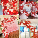 Gaeaspace  -  Balloon Arch Garland Kit Red Platinum Confetti Balloons and Cane Balloons Christmas Party Decoration New Year Baby Shower Birthd