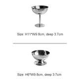 Gaeaspace  -  Modern Stainless Steel Cup Nordic Korean Style Chic Wine Goblet Ice Cream Dessert Bowl Drink Holder Support Home Bar Drinkware