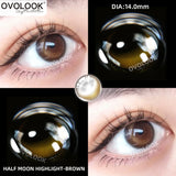 Gaeaspace  -  1 Pair 2 Tone Series Lenses Contact Lenses for Eyes Eye Contacts Natural Pupil Prescription Lenses Contacts Yearly Use