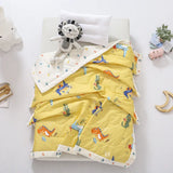 Gaeaspace  -  Summer Cool Kids Quilt Washed Cotton Simple Modern Air Conditioner Thin Blanket Kids Sleeping Comfortable Comforter Quilt