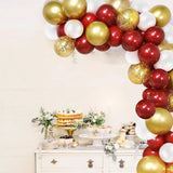 Gaeaspace  -  102 Pomegran Red,White Balloon Garland Arch Kit Gold Confetti Transparent Ballon For Wedding Girls Birthday Party Supplies