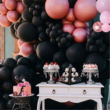 Gaeaspace  -  86pcs Black Pink Balloon Garland Arch Kit Rose Gold Metallic Balloons Birthday Party Wedding Baby Shower Graduation Decoration